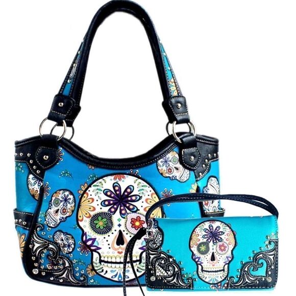 Sugar Skull Handbag Gift Set - Picture 1 of 1